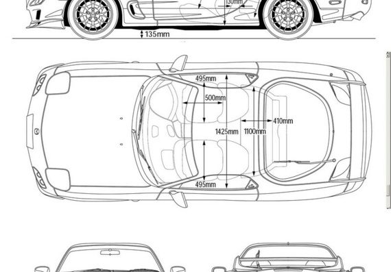 Mazda RX-7 FD3S Spirit R Type B - car drawings